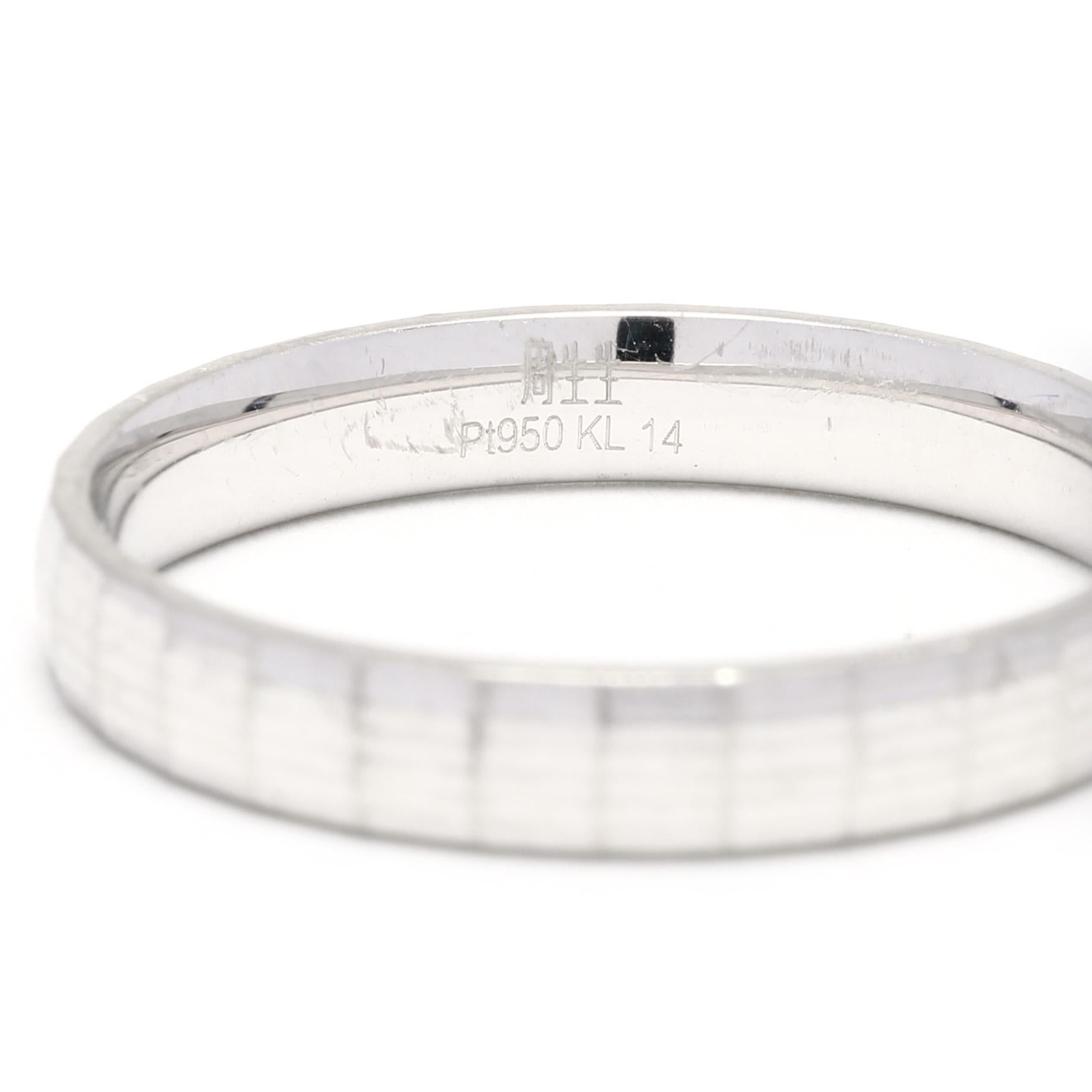 Alliance en platine à facettes, platine, bague en platine Unisexe en vente