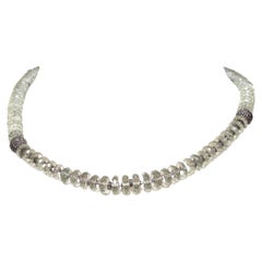 Collana di Prasiolite sfaccettata "Greene & Greene Amethyst" e diamanti