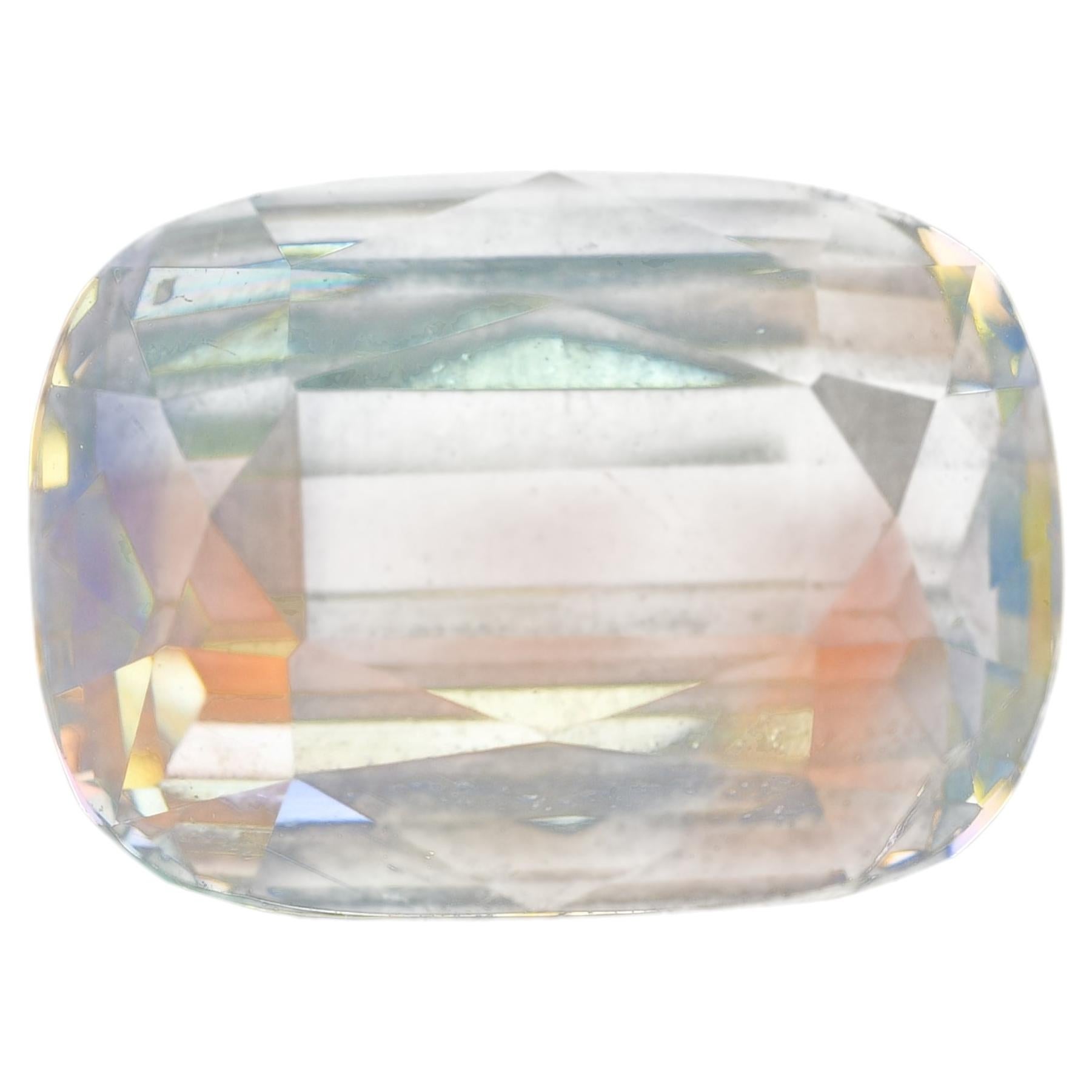 Faceted rainbow sheen moonstone, 3.35 cts For Sale