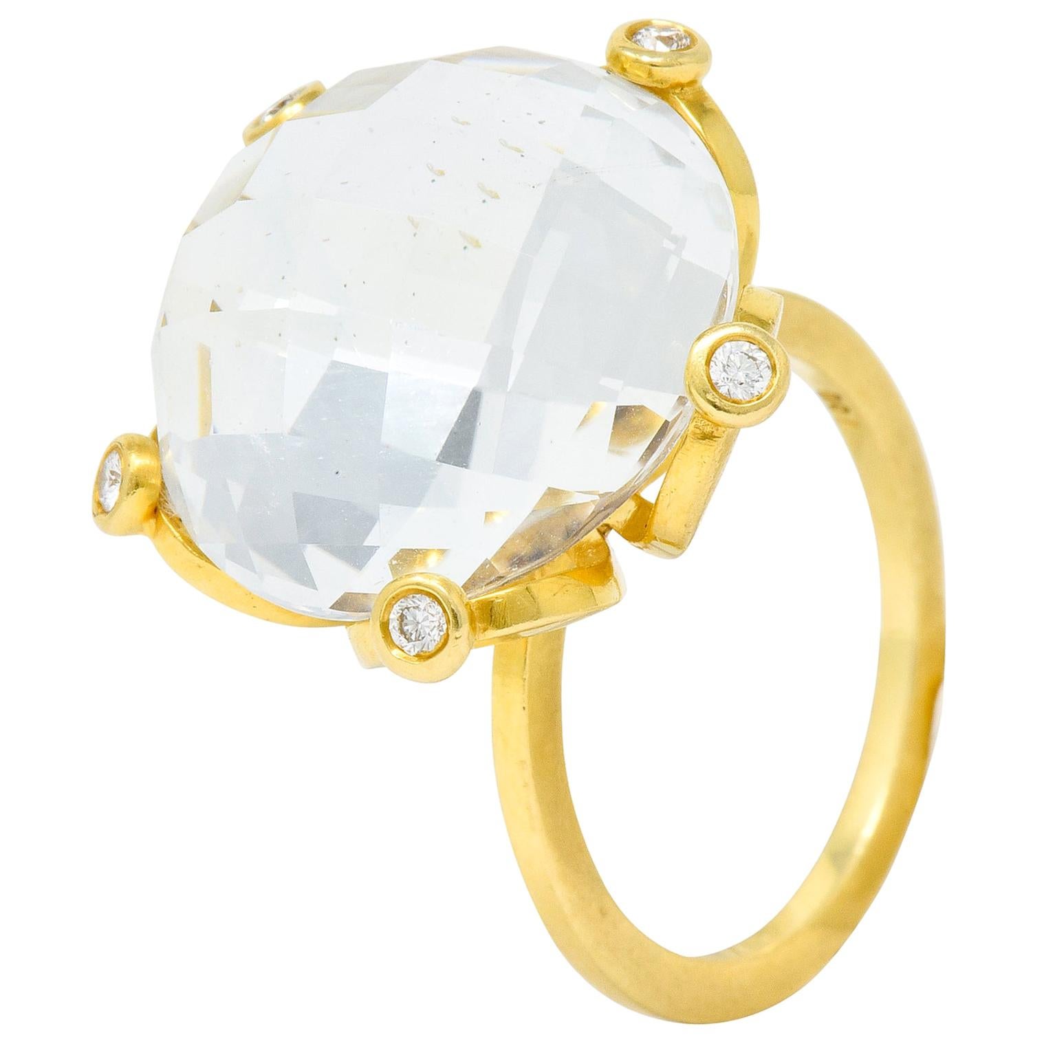 Mauboussin Rock Crystal Diamond Gold Ring at 1stDibs