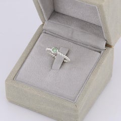 Faceted Russian demantoid garnet silver ring, 6 size