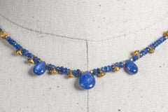 Facettierte Saphir- und 22 Karat Gold-Halskette von Deborah Lockhart Phillips