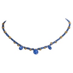 Faceted Sapphire and 22K Gold Necklace by Deborah Lockhart Phillips