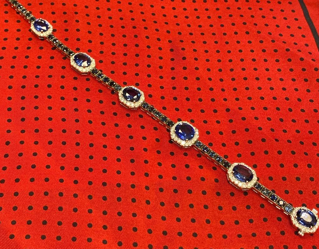Goshwara Sapphire and Diamond Bracelet For Sale 1