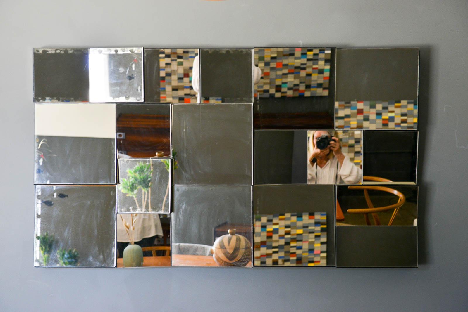 Brutalist Faceted 'Slopes Mirror' by Neal Small, circa 1970