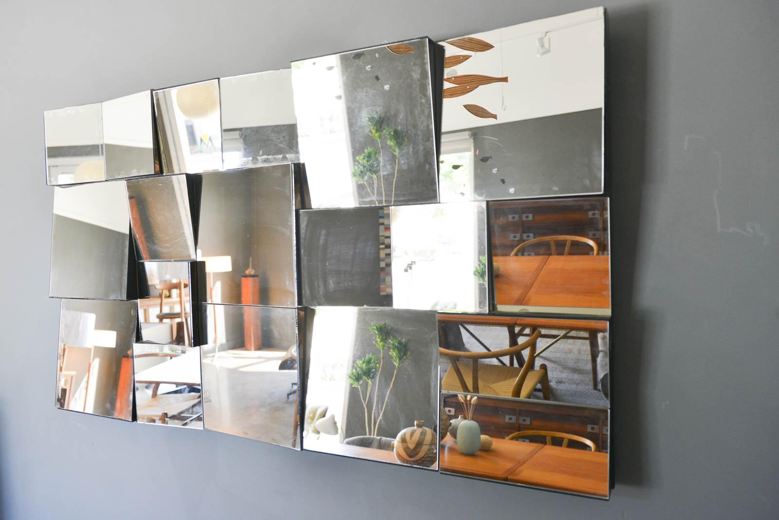 Faceted 'Slopes Mirror' by Neal Small, circa 1970 In Good Condition In Costa Mesa, CA