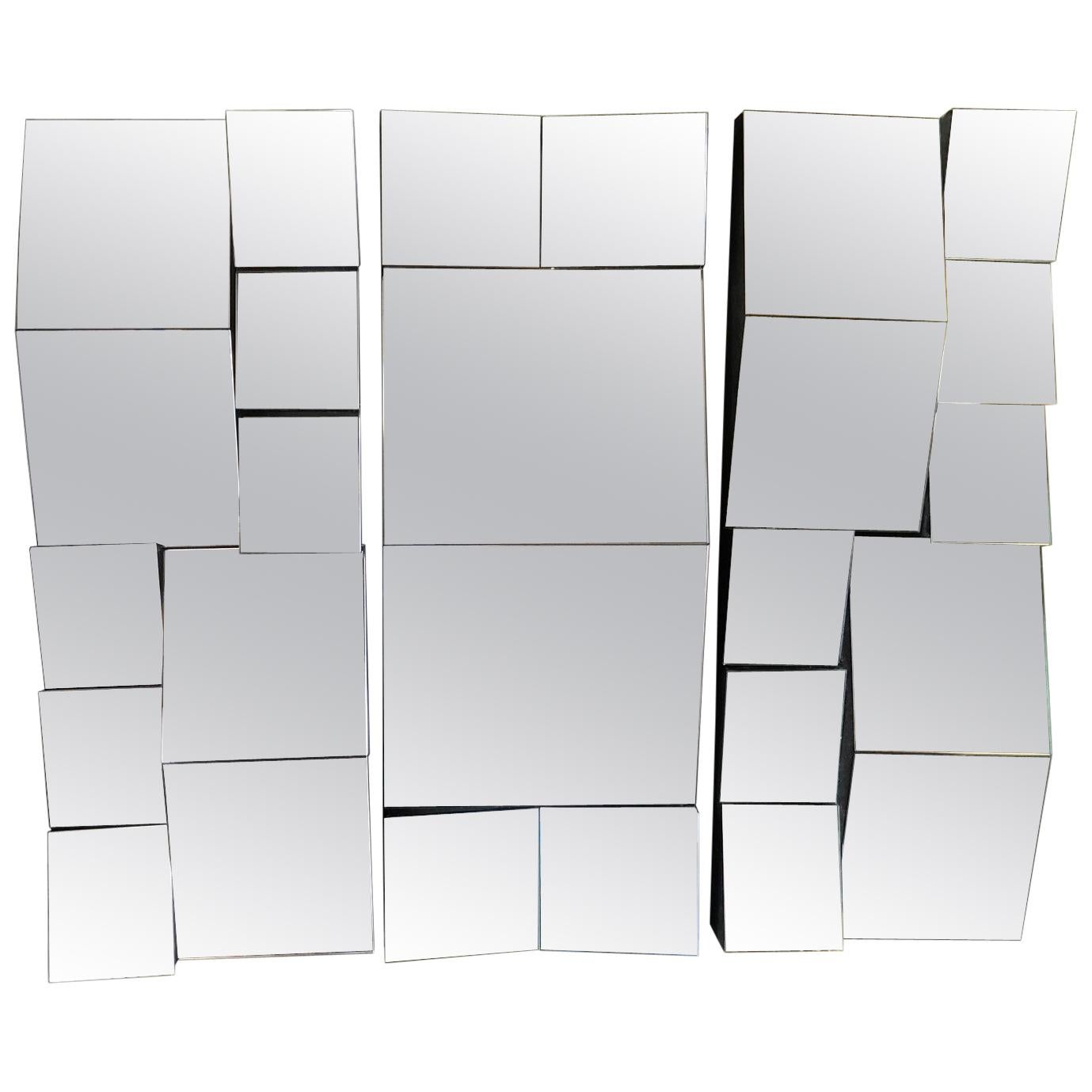 Faceted "Slopes" Mirror in the Style of Neal Small