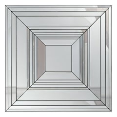 Vintage Faceted square wall mirror, Deknudt Belgium, 1970s