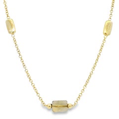 Faceted Stone & Gold Station 14-Karat 34" Long Necklace In Stock