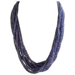 Faceted Tanzanite Beads Multi-Strand Necklace