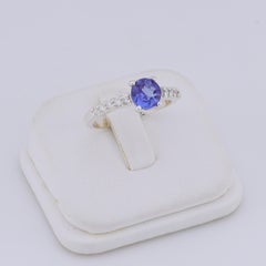 Faceted tanzanite silver ring, 6 size