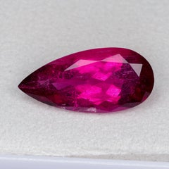 Faceted teardrop rubellite tourmaline, 3.75 cts