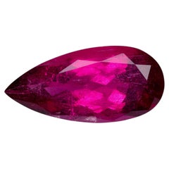Faceted teardrop rubellite tourmaline, 3.75 cts