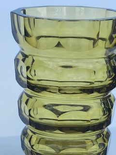 Faceted Vase by Moser in Citrine Crystal