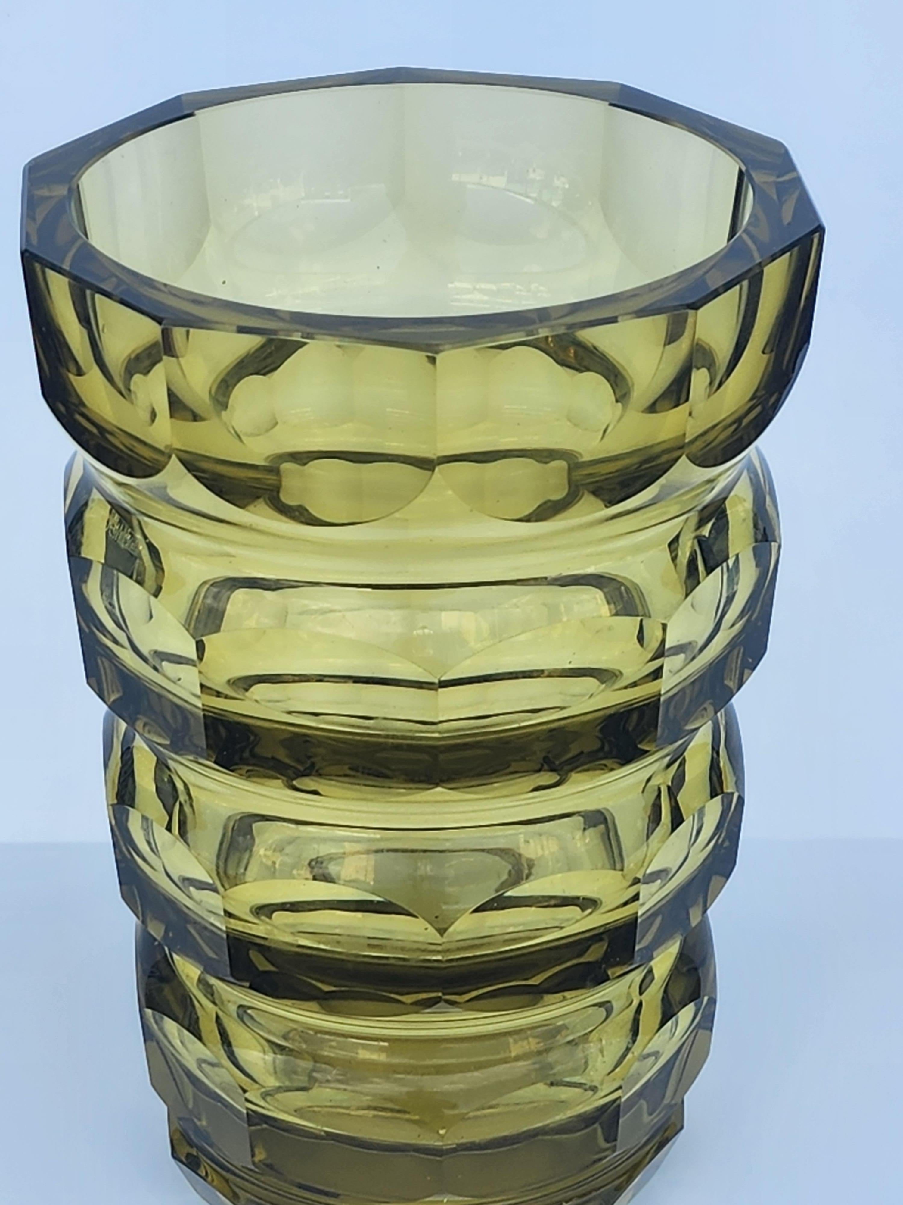 Faceted Vase by Moser in Citrine Crystal 1