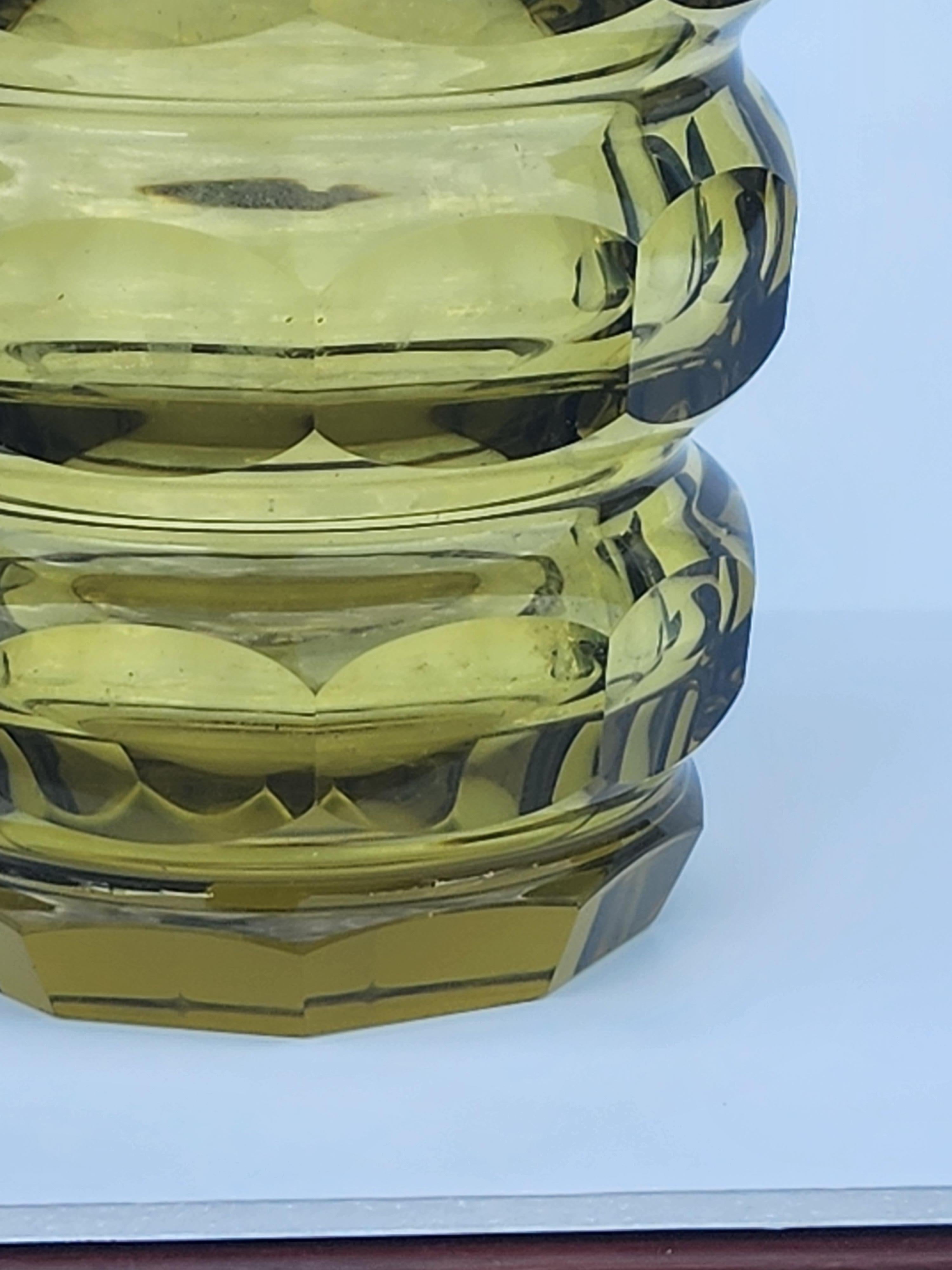 Faceted Vase by Moser in Citrine Crystal 2
