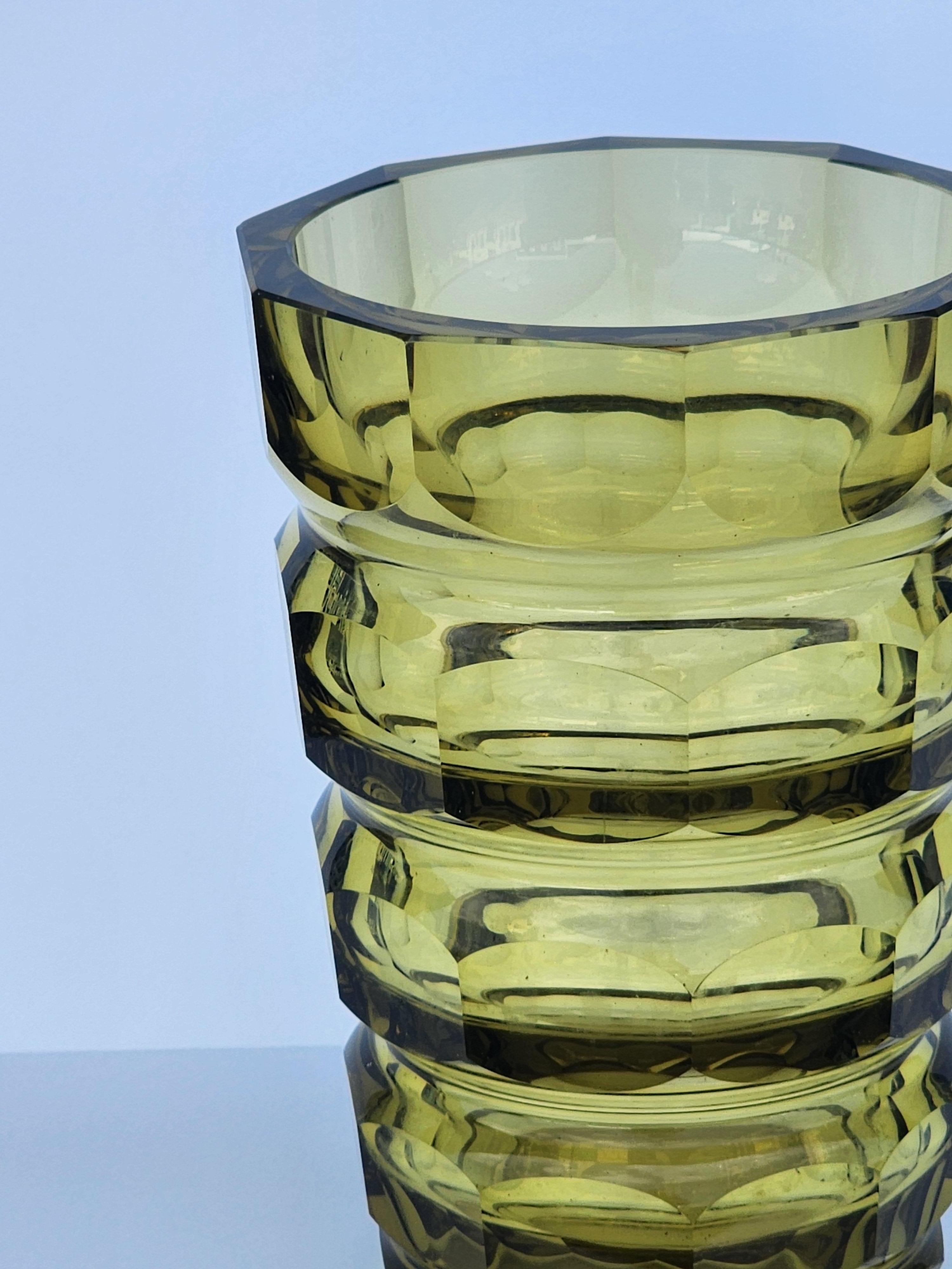 Faceted Vase by Moser in Citrine Crystal 3