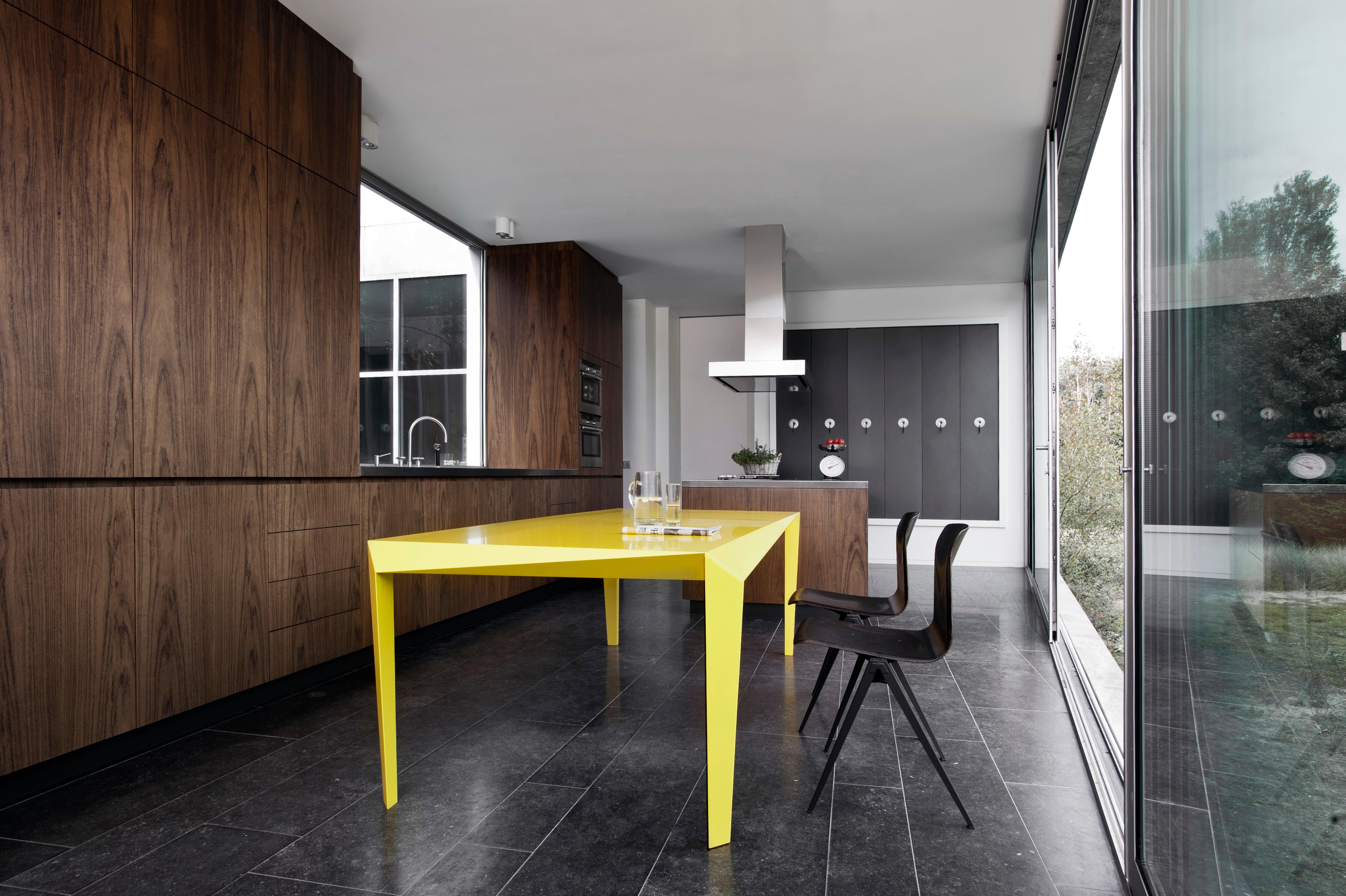 Dutch Faceted, geometric Volt Table, 'Vibrant Yellow' by Reinier de Jong For Sale