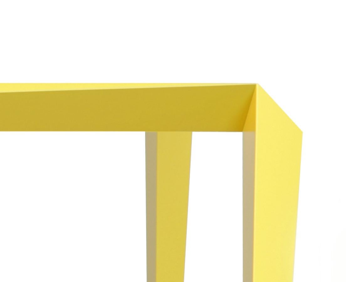 Contemporary Faceted, geometric Volt Table, 'Vibrant Yellow' by Reinier de Jong For Sale
