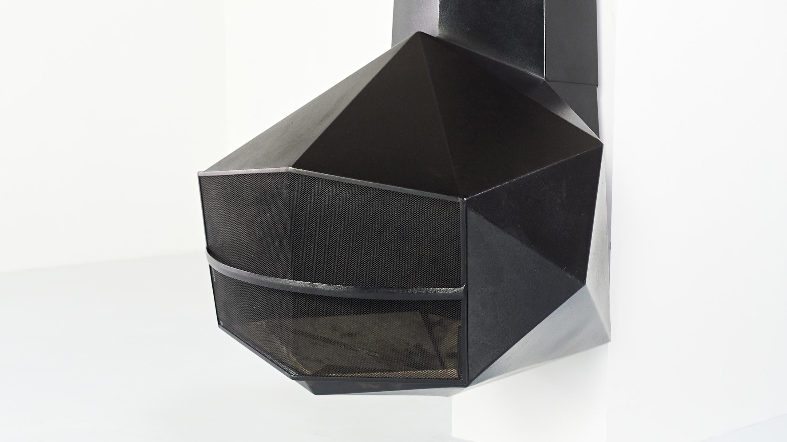 Faceted Wall-Mounted Fireplace, C 1970 5