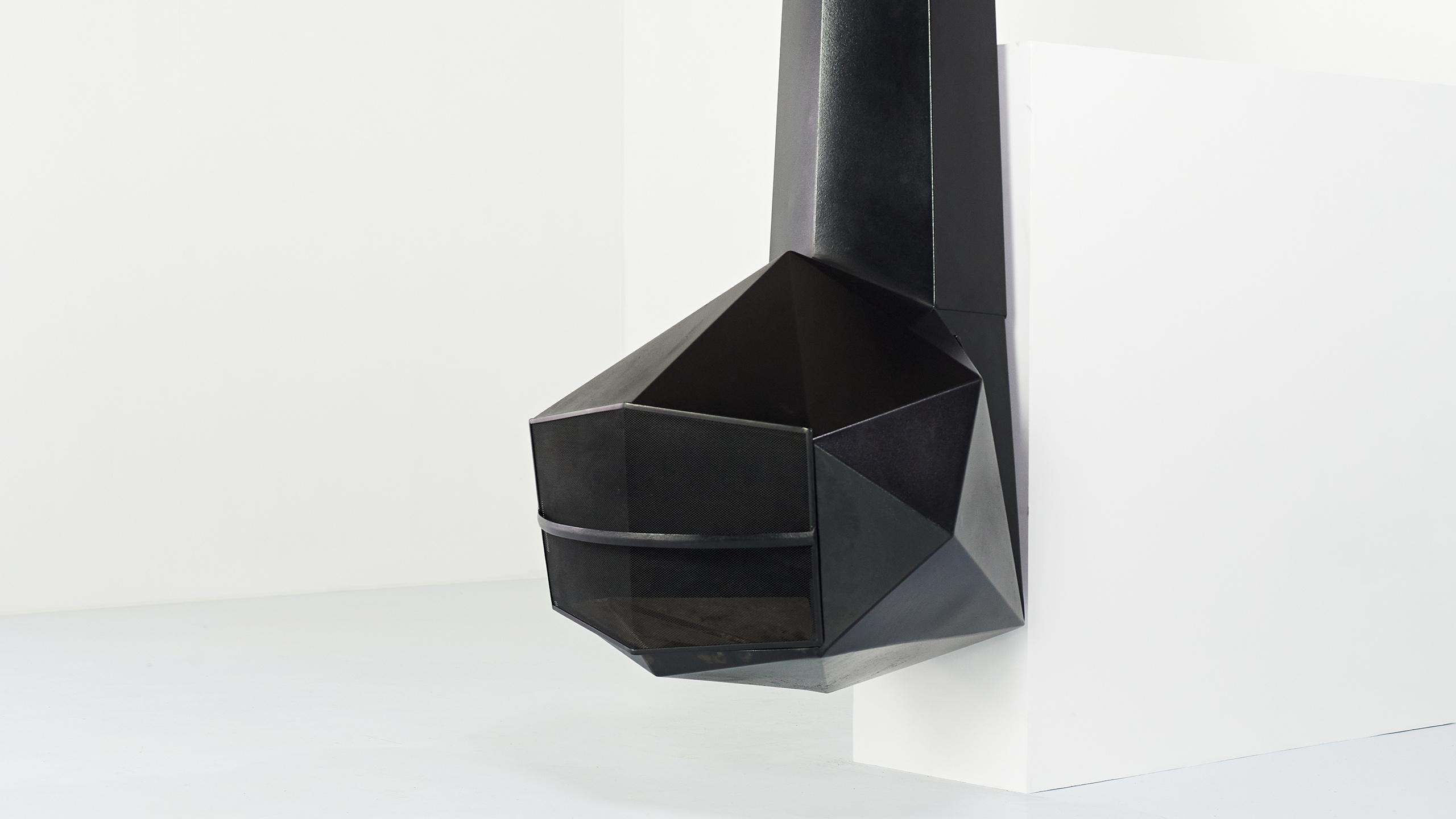 Faceted Wall-Mounted Fireplace, C 1970 6