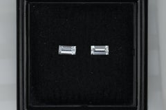 Paire de saphirs blancs octogonaux facettés, 0.29 cts