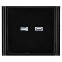 Paire de saphirs blancs octogonaux facettés, 0.29 cts
