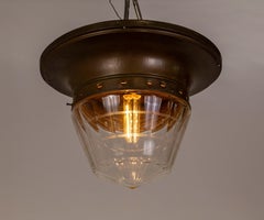 Facetted Flush Mount Light w/ Cut Glass Banding