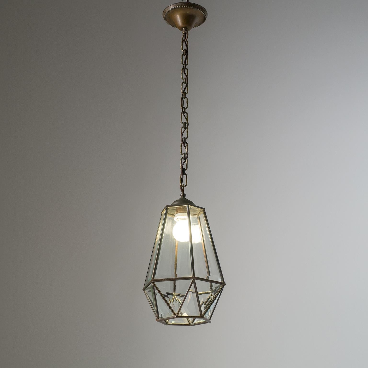 Art Deco Facetted Glass Lantern, circa 1910