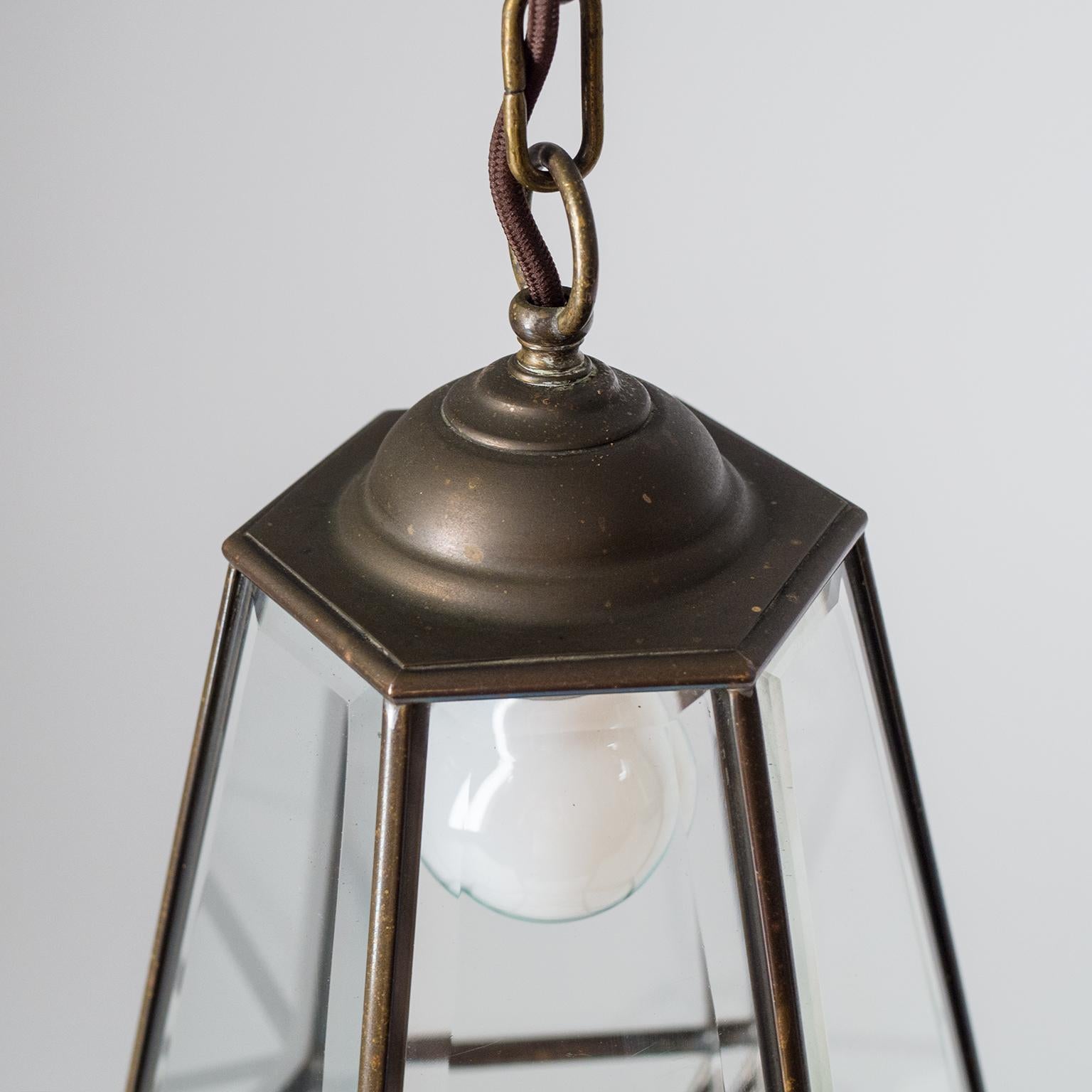 Early 20th Century Facetted Glass Lantern, circa 1910