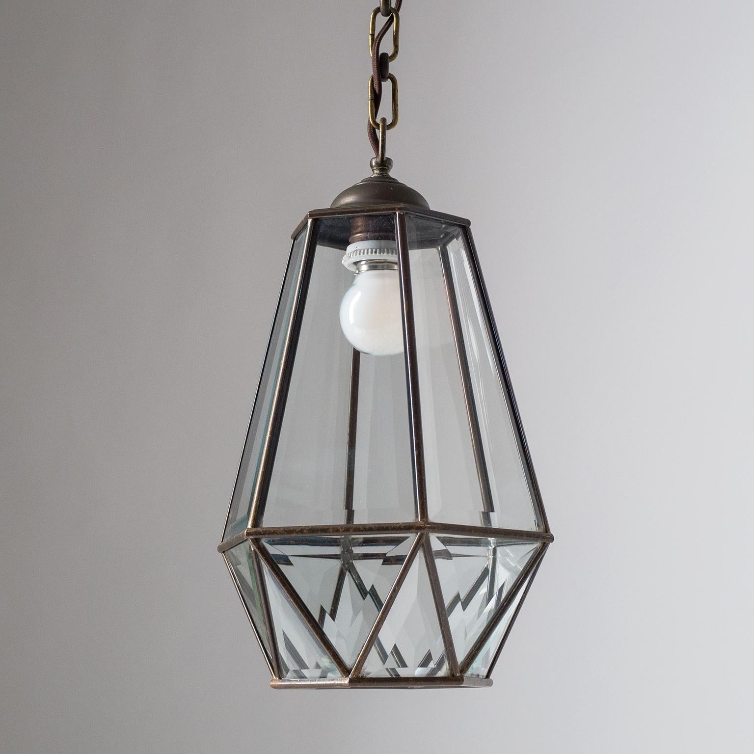 Facetted Glass Lantern, circa 1910 2