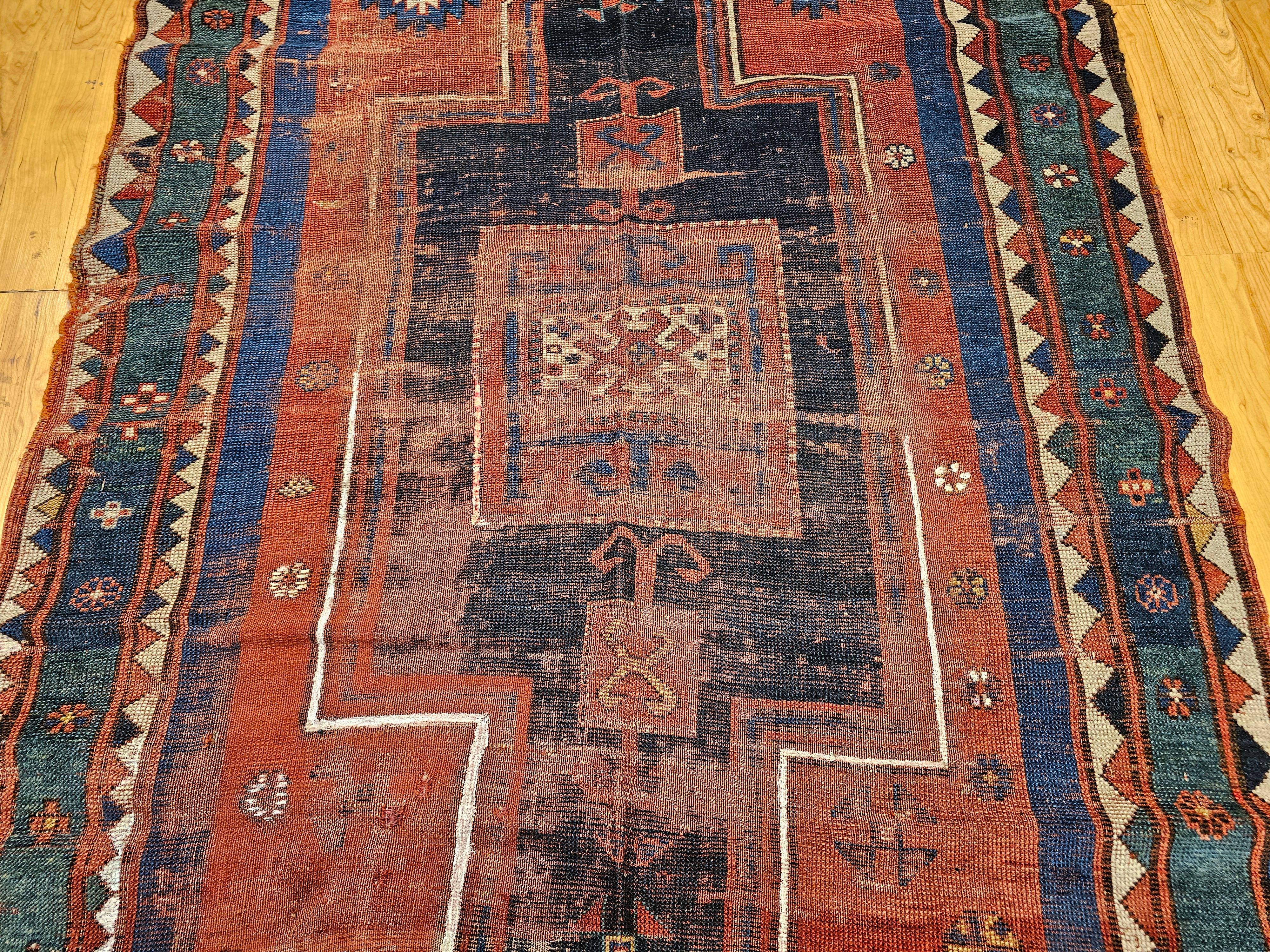 Fachralo Kazak Alfombra de Oración Caucásica Teñido con vegetales en venta