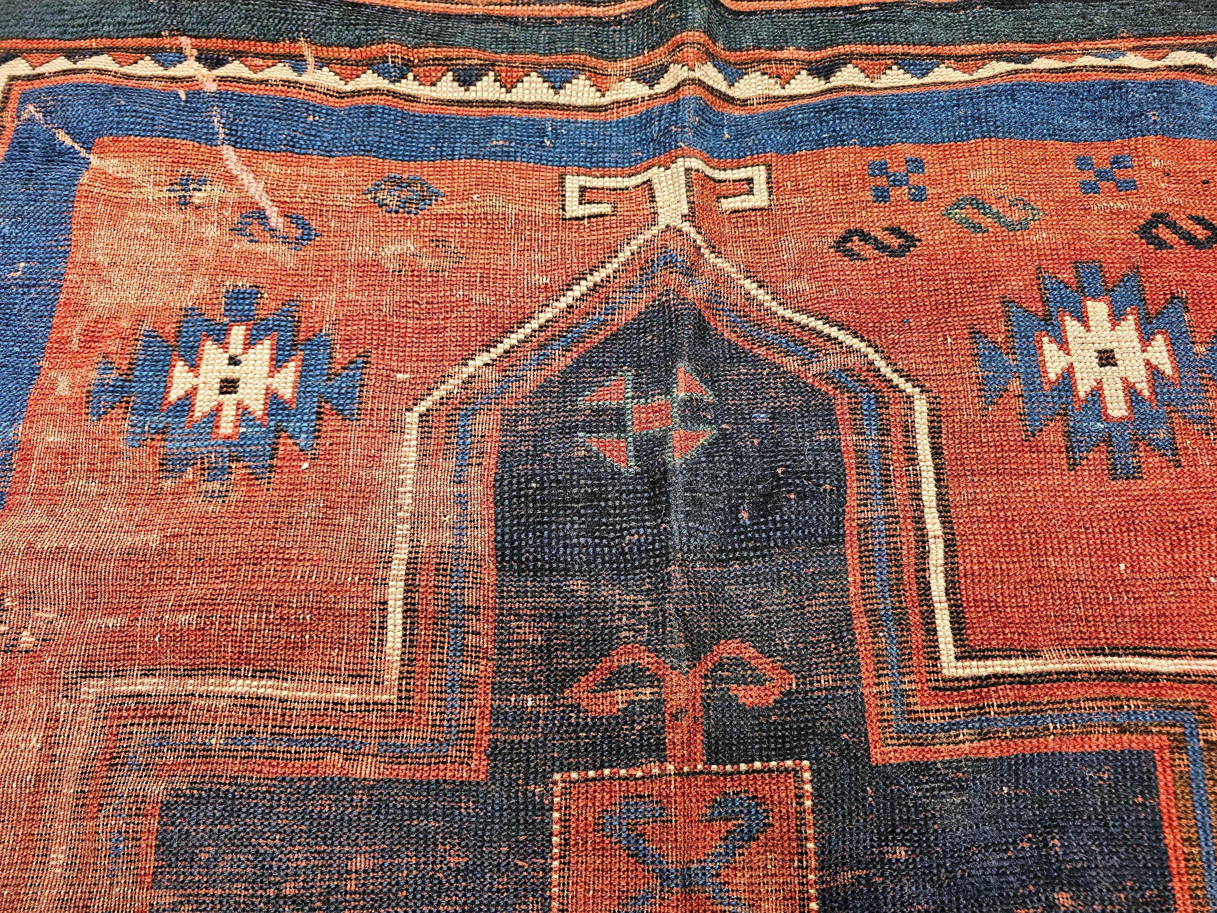 Fachralo Kazak Alfombra de Oración Caucásica siglo XIX en venta