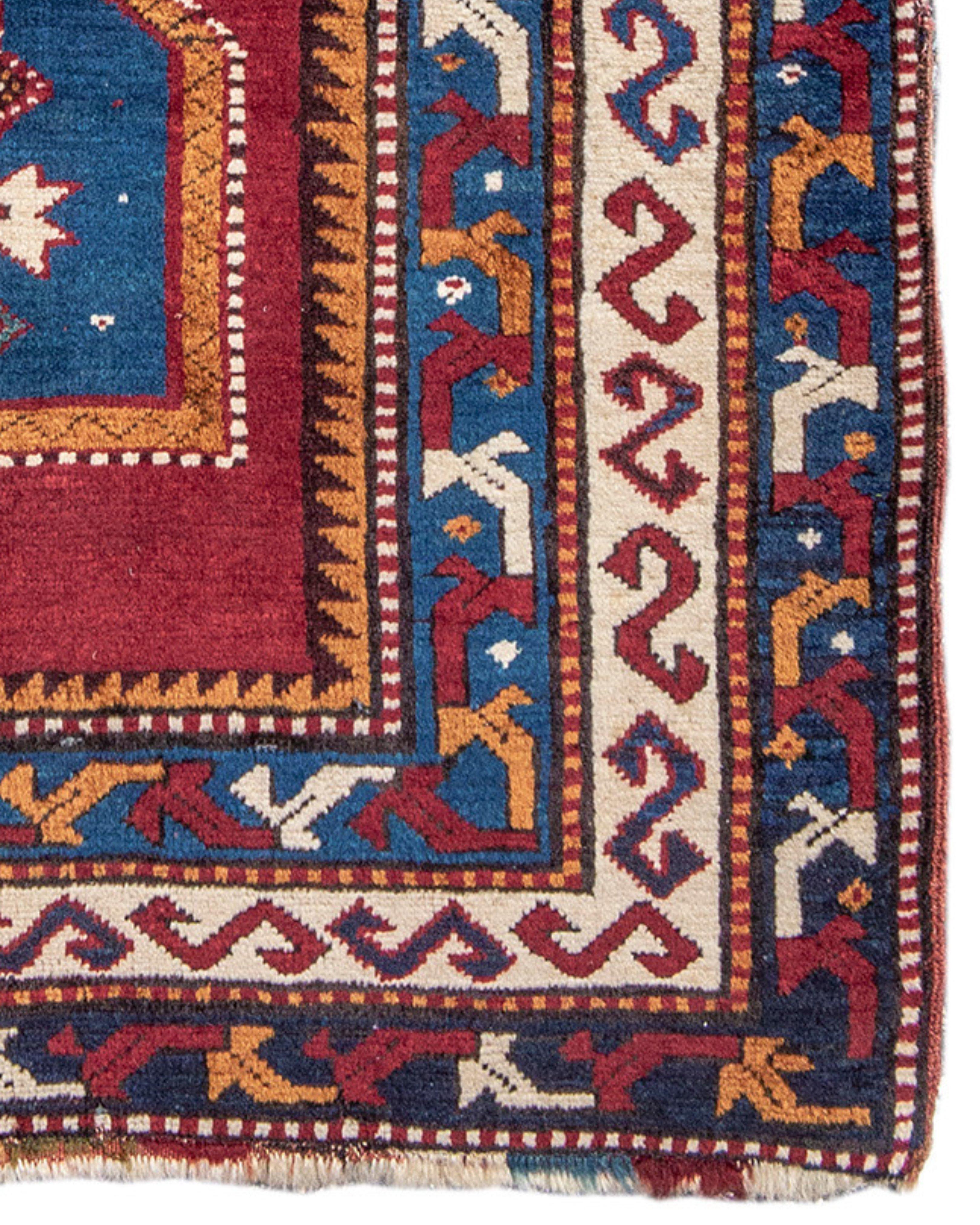 Hand-Woven Antique Fachralo Kazak Prayer Rug, c. 1900 For Sale