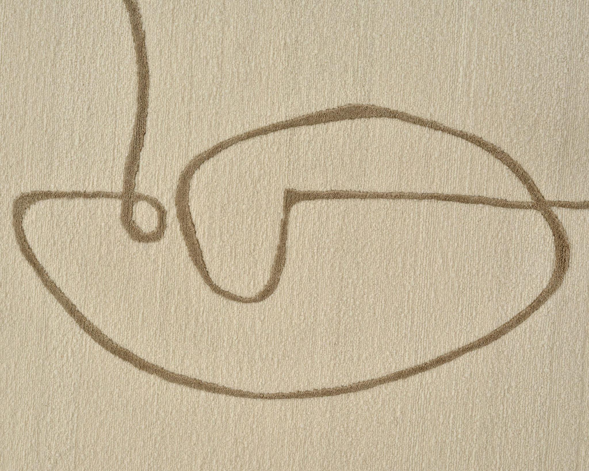 Handgefertigter Teppich „Facial Maze“ von Linie Design, 240 cm, Wolle und Leinen (Skandinavische Moderne) im Angebot