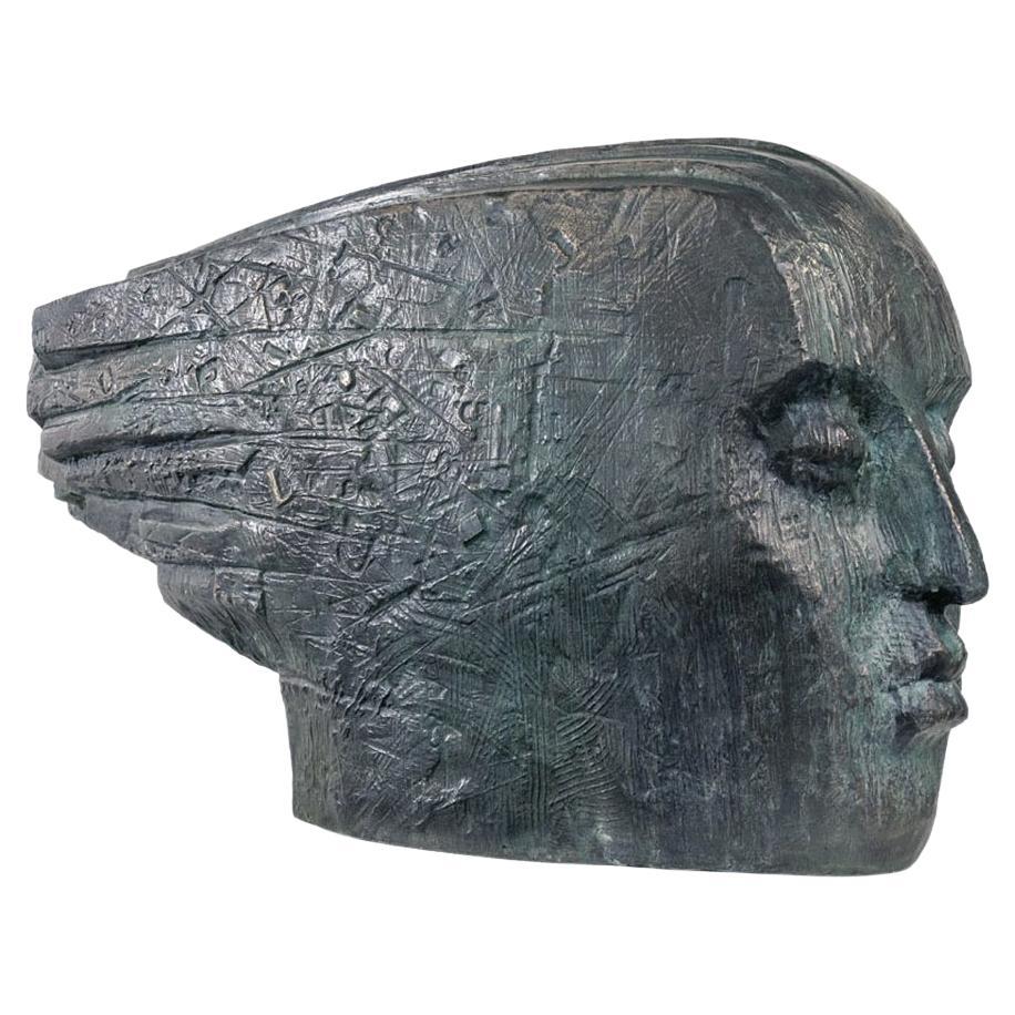 Facing the wind Bronze Sculpture For Sale