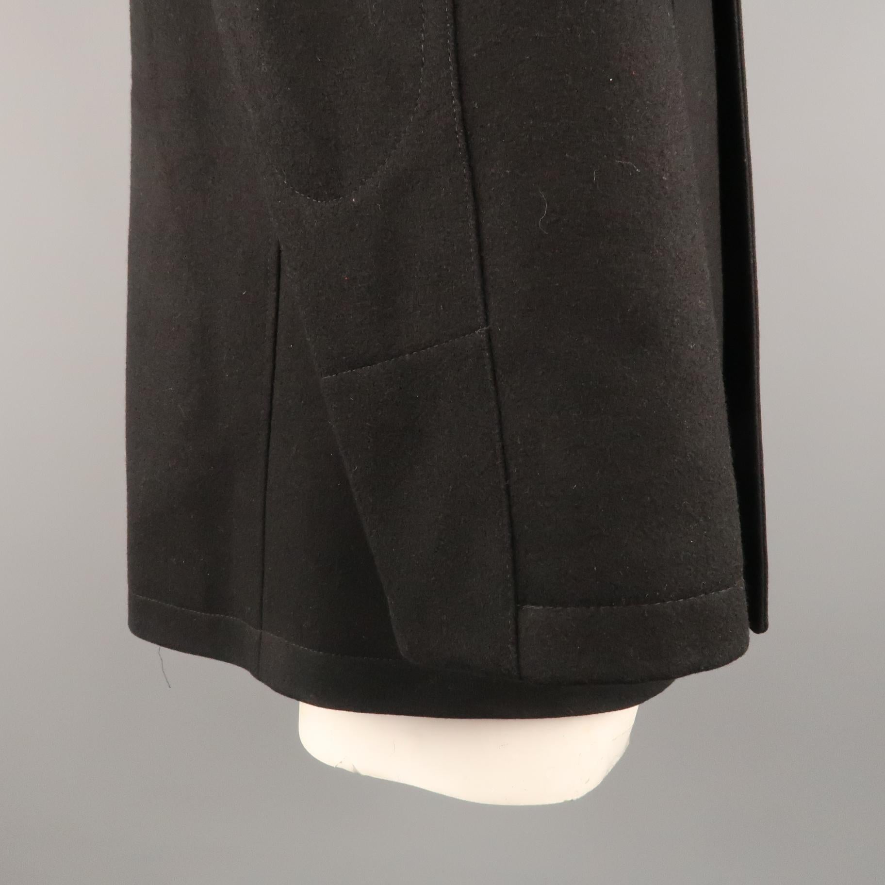 FACONNABLE L Black Wool Peacoat 1