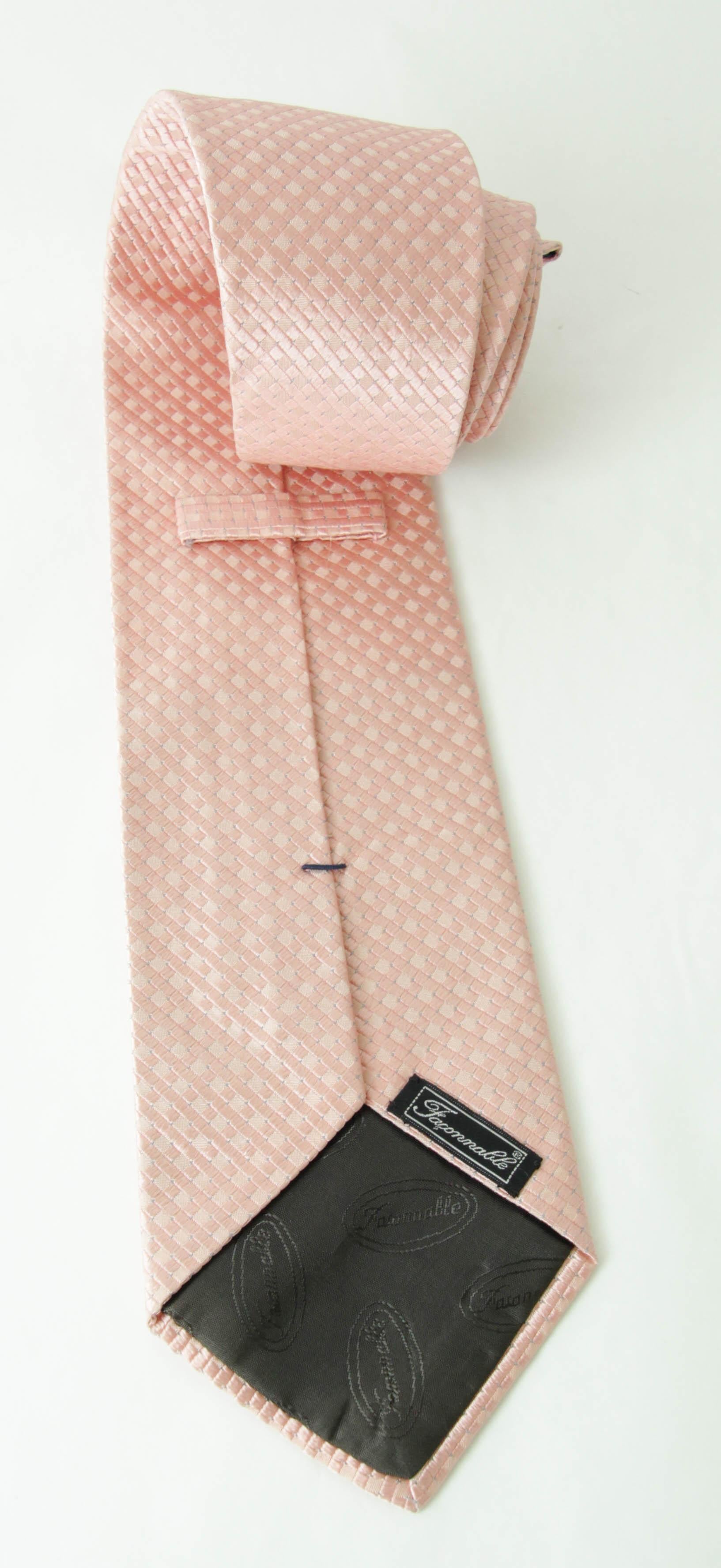 Faconnable Necktie Silk Handmade in Italy For Sale 1