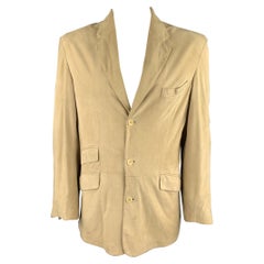 RALPH LAUREN Size 6 Beige Suede Lamb Skin Frige Jacket at 1stDibs