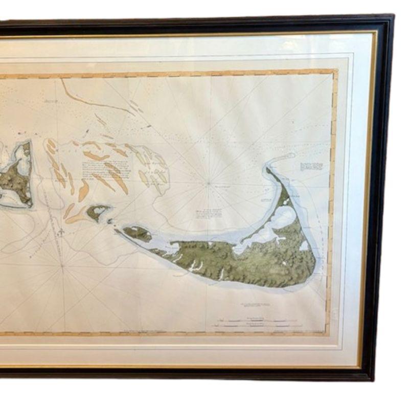 Facsimile DesBarres (1776) Chart of Nantucket Island and the Eastern Half of Martha's Vineyard, published by the Massachusetts Historical Society in association with Haley & Steele, Newbury Street, Boston, circa 1966, depicting the islands’ natural
