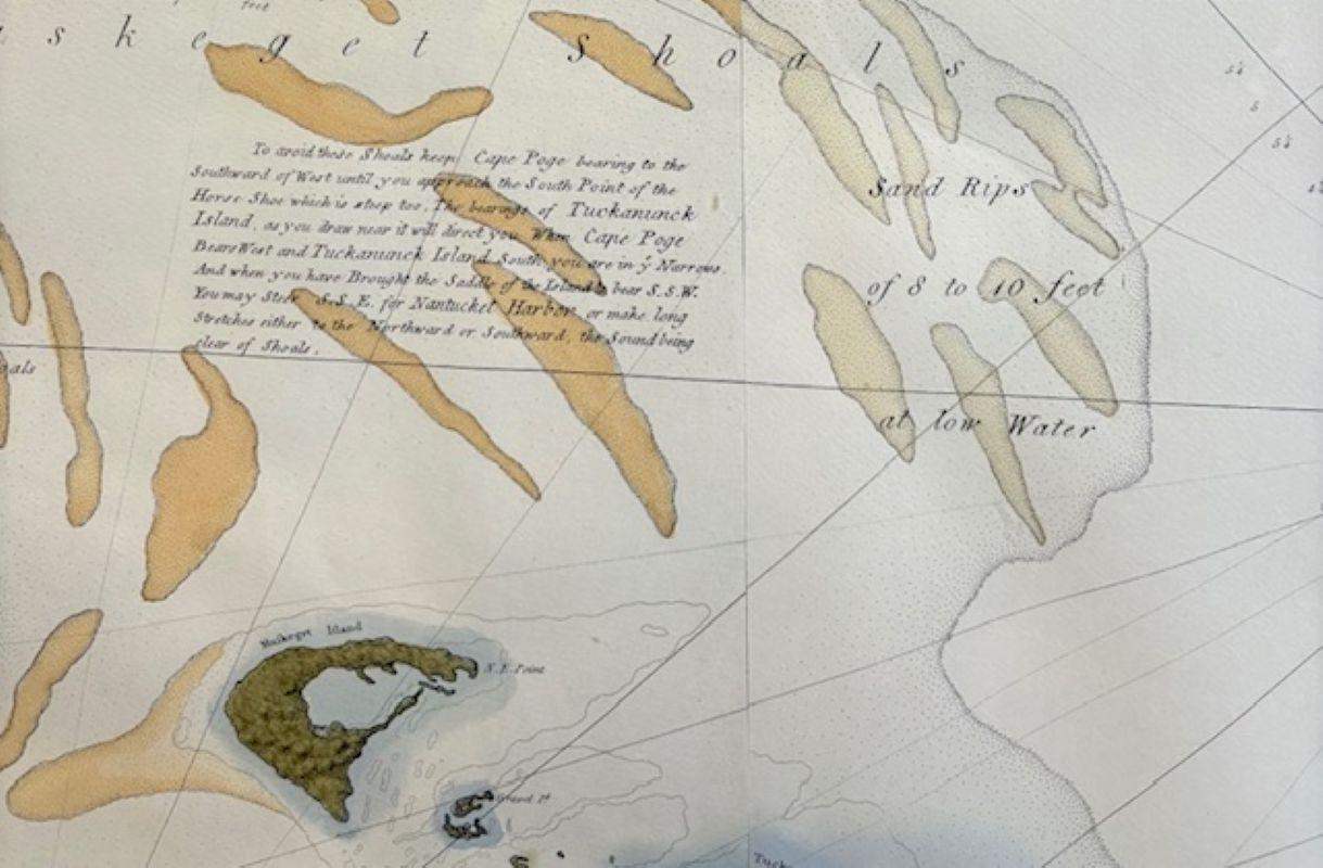 Paper Facsimile DesBarres (1776) Chart of Nantucket Island, circa 1966 For Sale