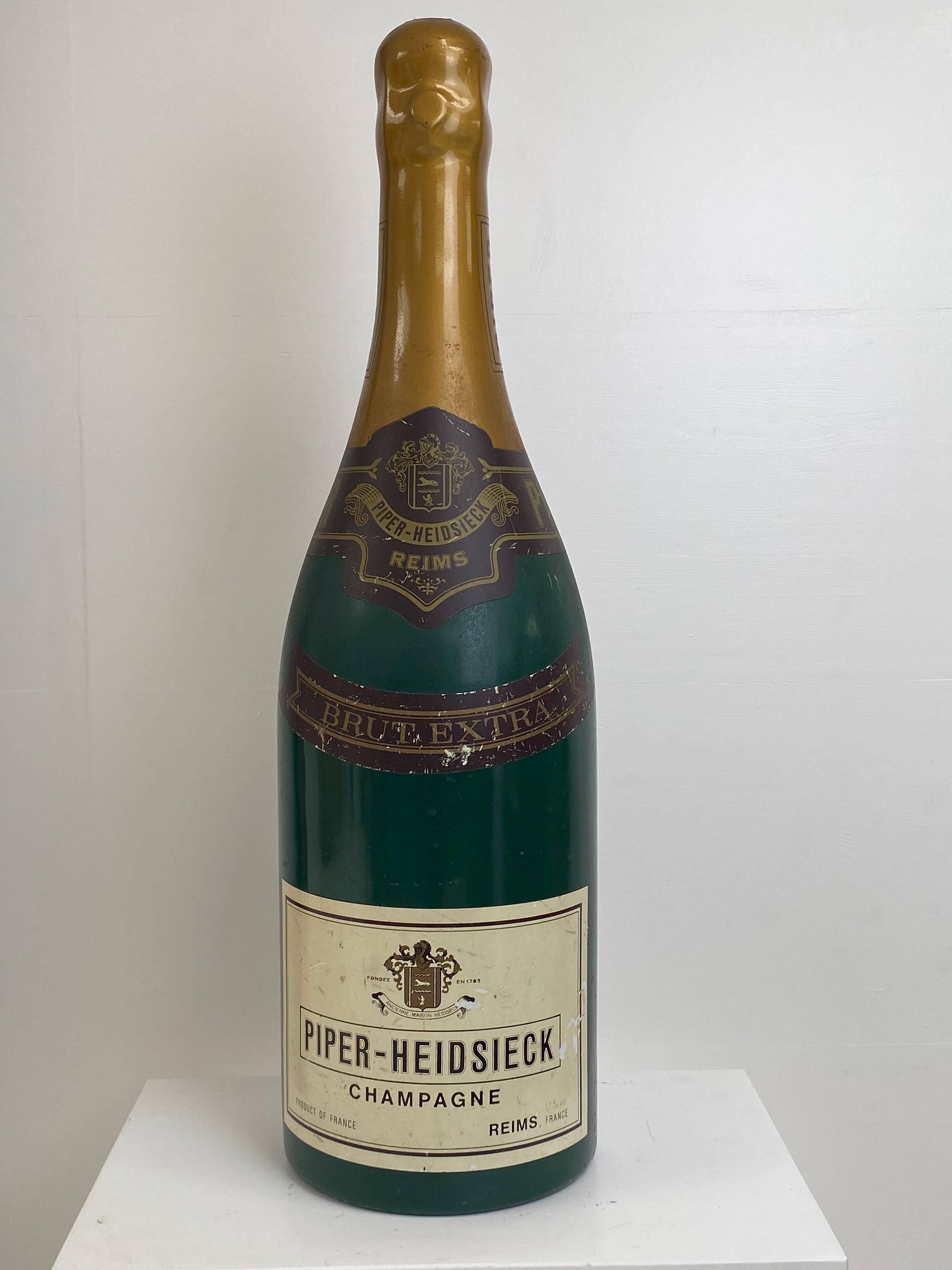 Pressed Factice of Bottle of Champagne, Piper Heidsieck For Sale