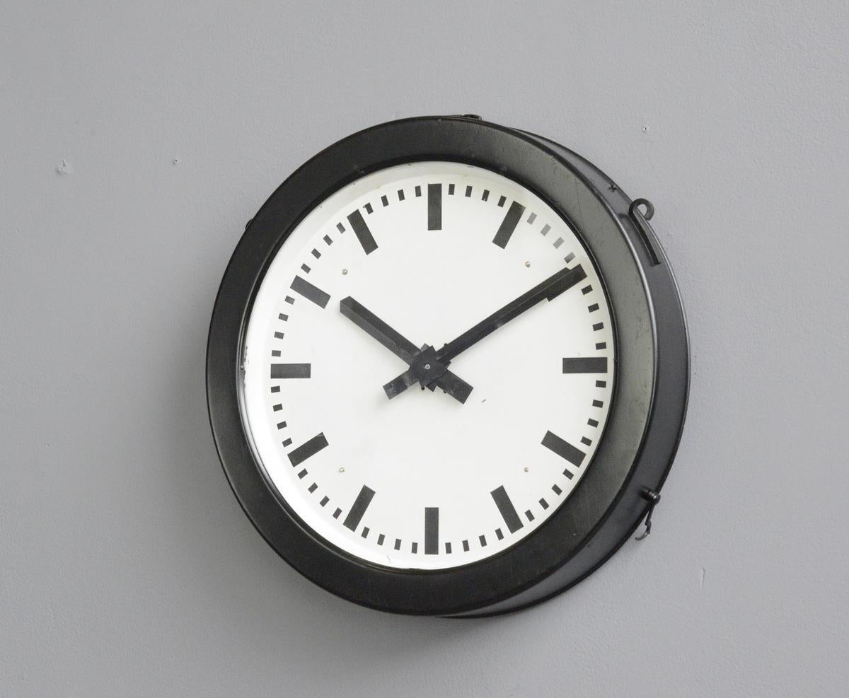 Mid-20th Century Factory Clock by Bohmeyer circa 1940s