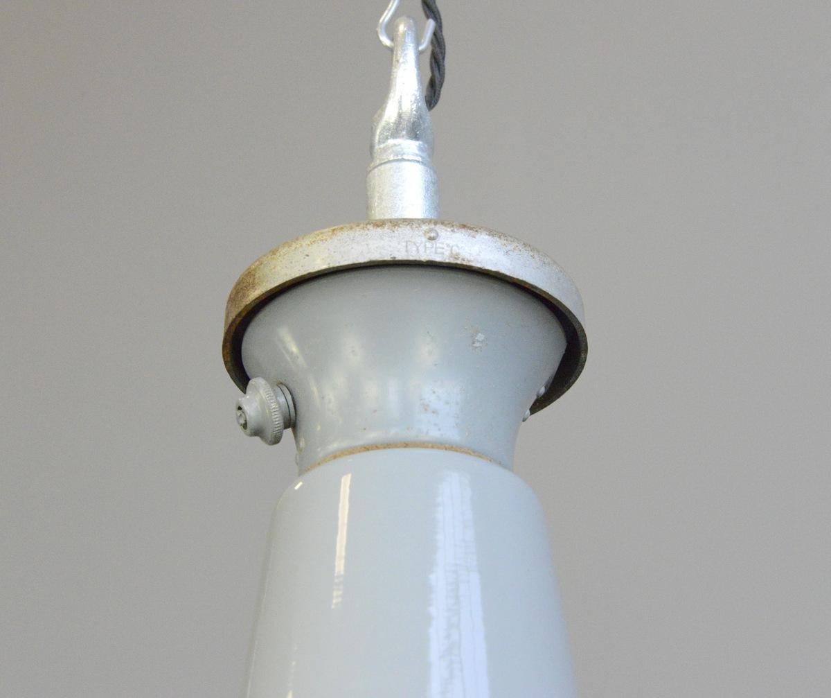 Mid-20th Century Factory Lights with Convex Glass Diffusers by Benjamin