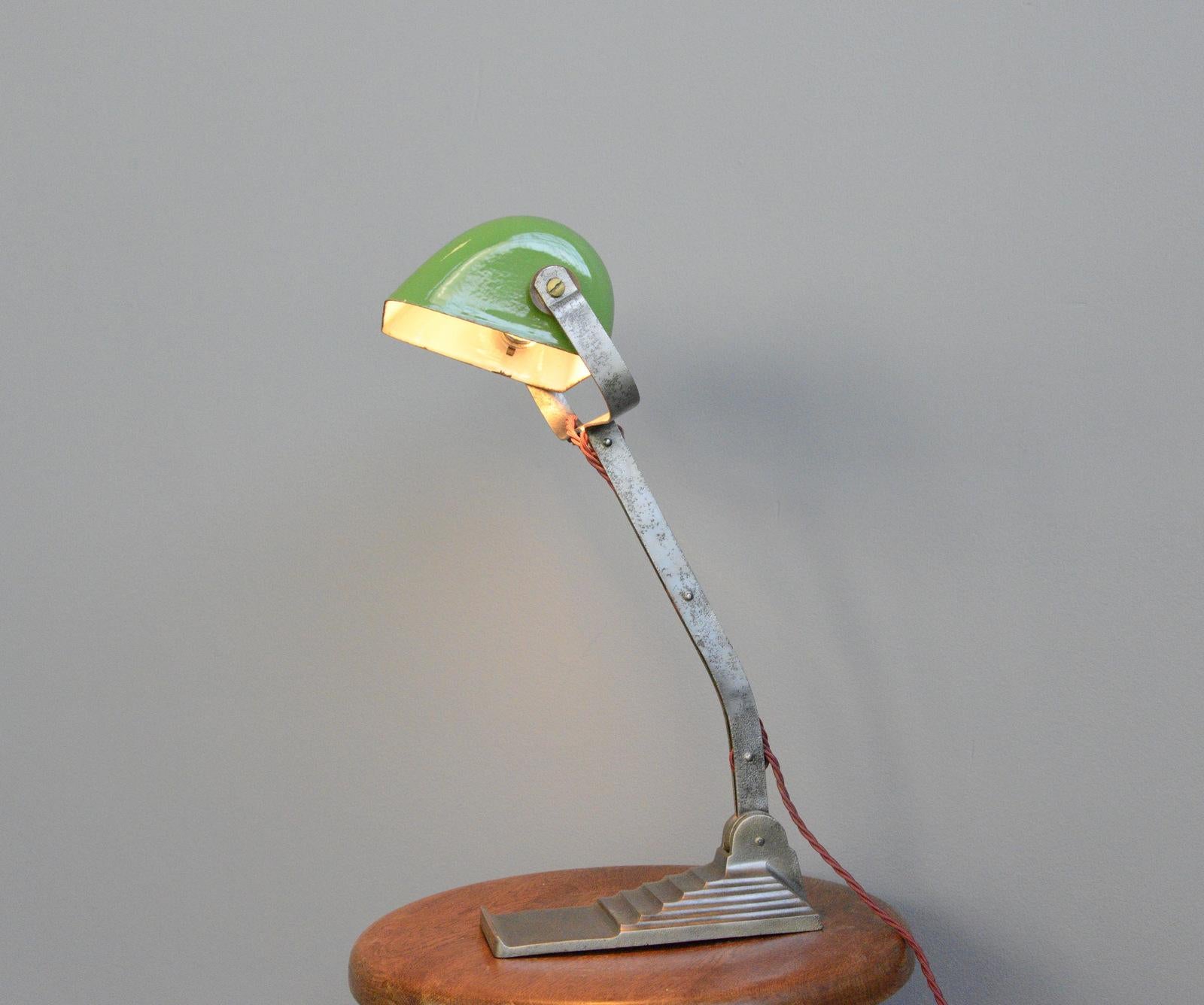 Steel Factory Office Desk Lamp by Erpe, circa 1930s