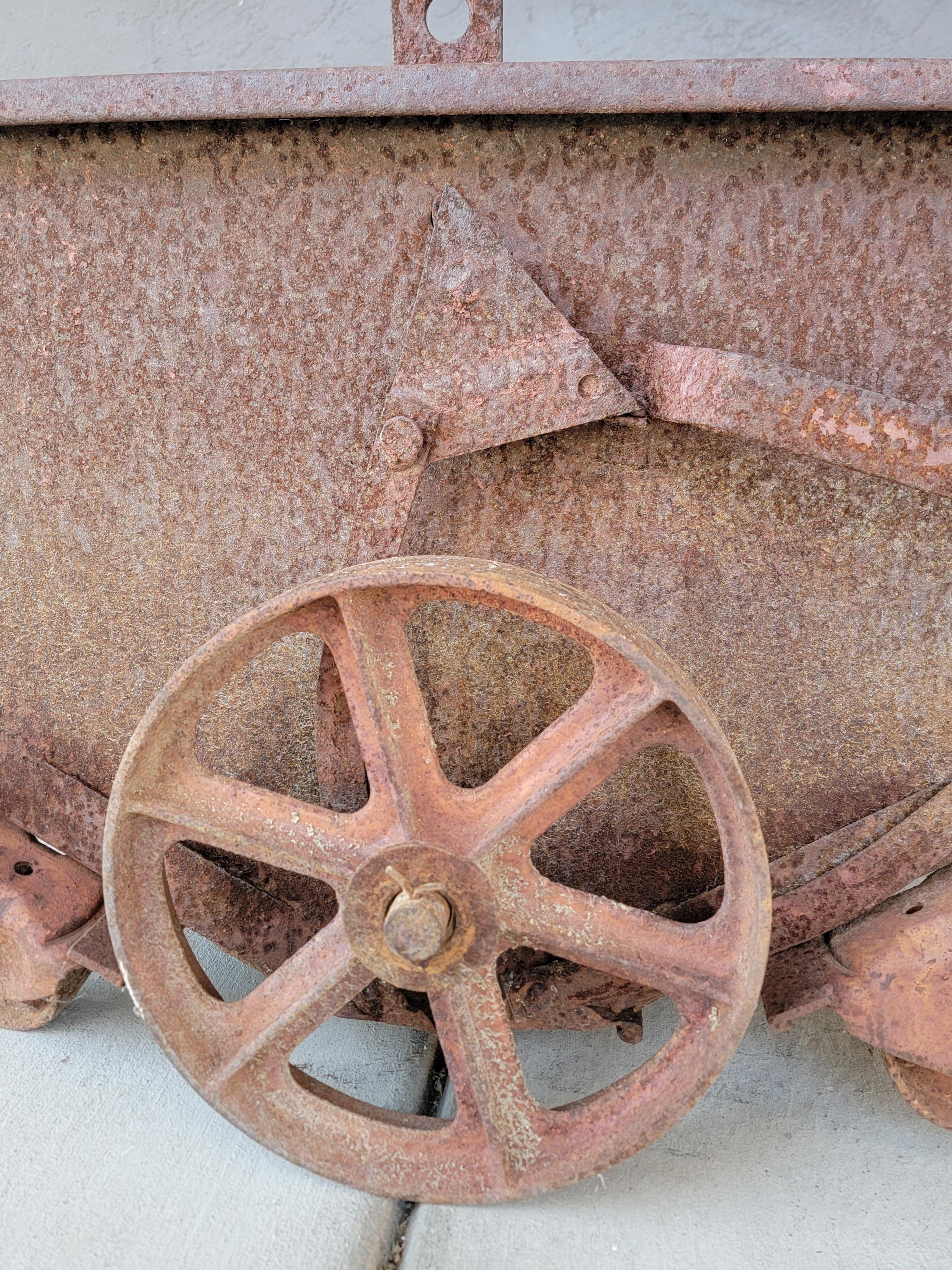 Steel Factory or Ore Industrial Cart 19th Century For Sale