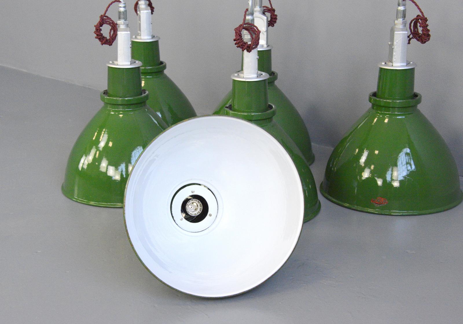 Factory Pendant Lights by Thorlux, circa 1950s 3
