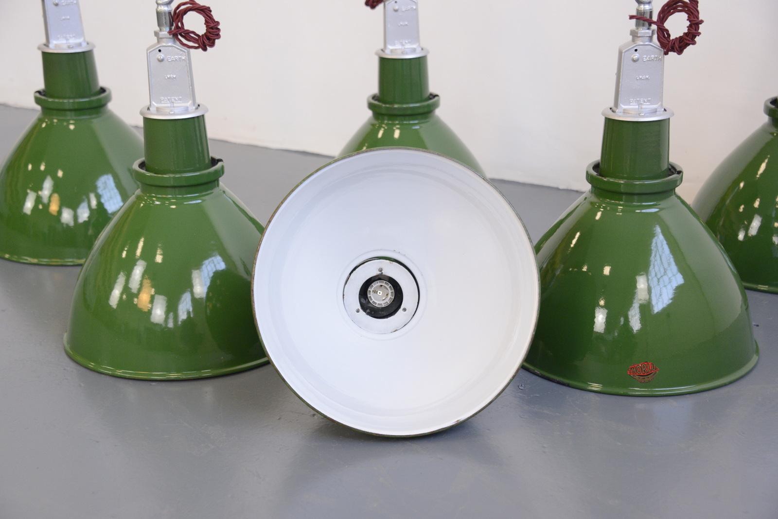 Factory Pendant Lights by Thorlux, circa 1950s 1