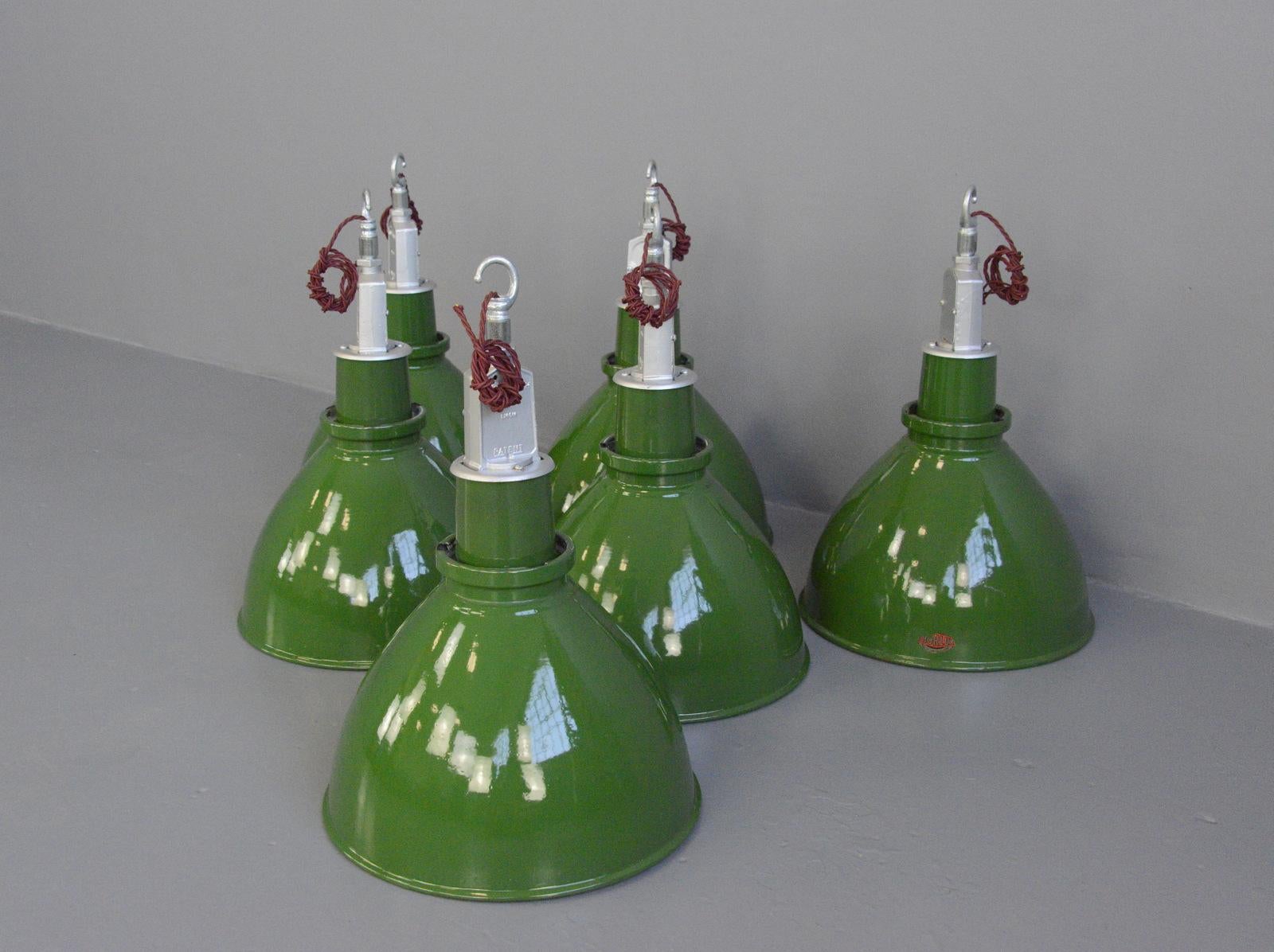 Factory Pendant Lights by Thorlux, circa 1950s 1