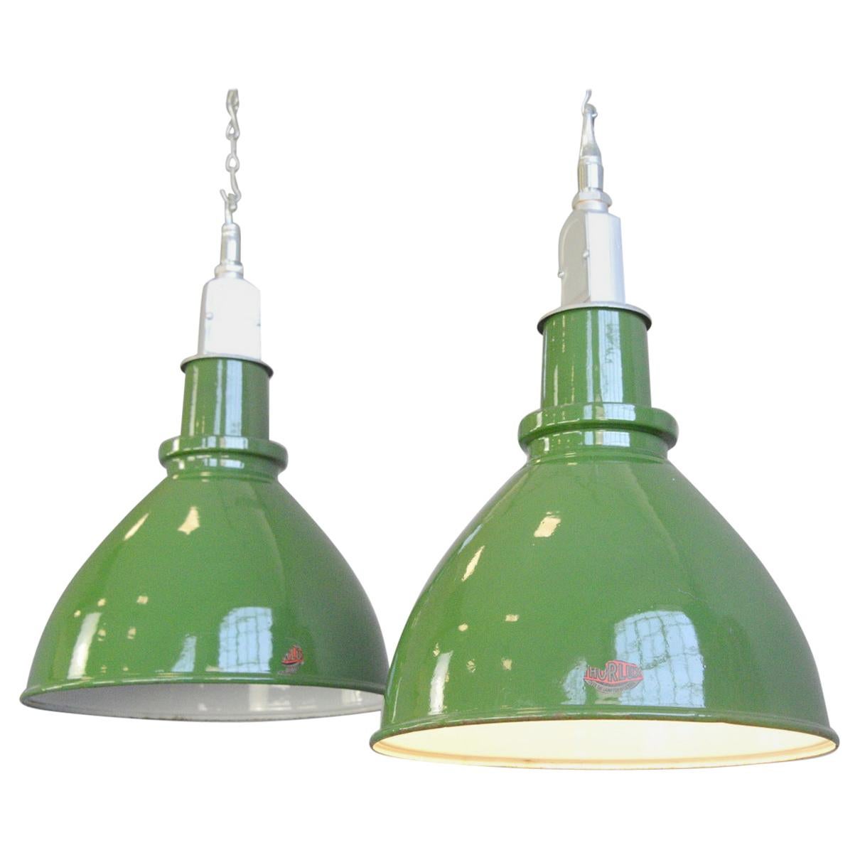 Factory Pendant Lights by Thorlux, circa 1950s